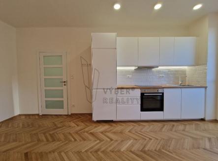 obývací pokoj s kk | Pronájem bytu, 1+1, 47 m²