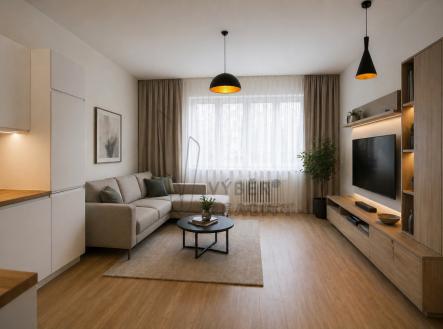 ilustrační foto obývacího pokoje s kk | Prodej bytu, 2+kk, 52 m²