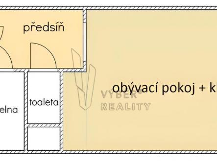 půdorys | Prodej bytu, 1+kk, 24 m²