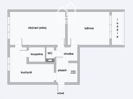 2D půdorys | Prodej bytu, 2+1, 66 m²