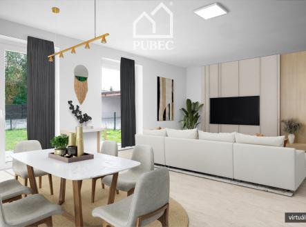3 virt. homestaging_obývací pokoj | Prodej - dům/vila, 138 m²
