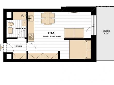 . | Prodej bytu, 1+kk, 38 m²