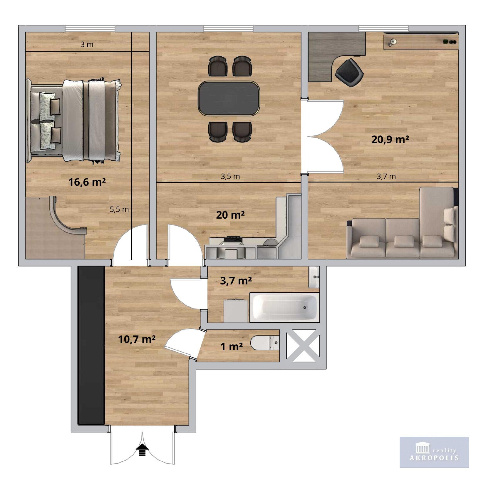 Exkluzivní 3+kk v srdci Podskalí: Historický šarm v moderním provedení