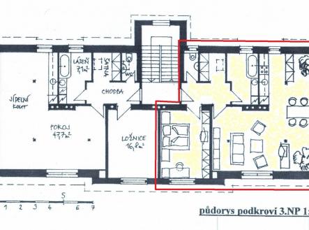 Pronájem bytu, 2+kk, 82 m²