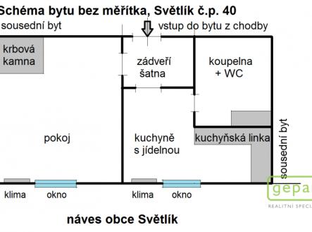 byt-1-1-svetlik-1.png | Prodej bytu, 1+1, 46 m²