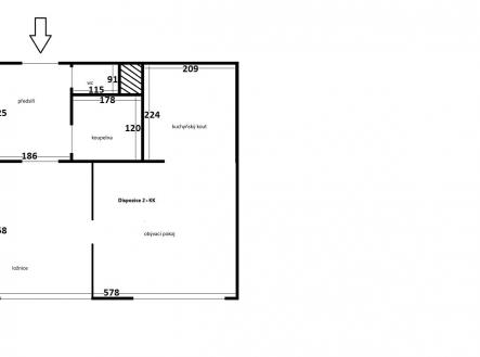 Půdorys | Prodej bytu, 2+kk, 36 m²