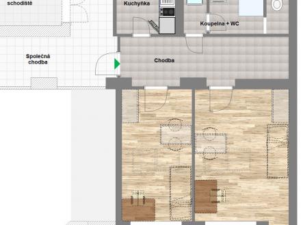 Pronájem bytu, 2+1, 48 m²