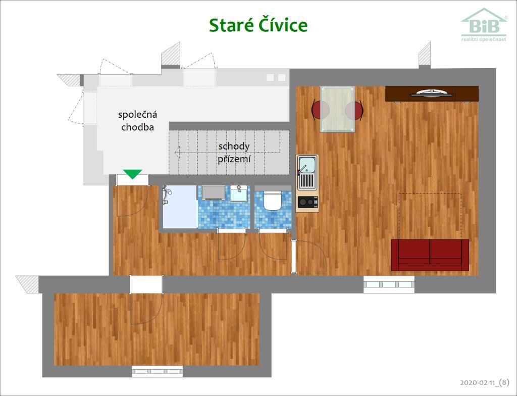 Pronájem - byt 2+kk, Staré Čívice