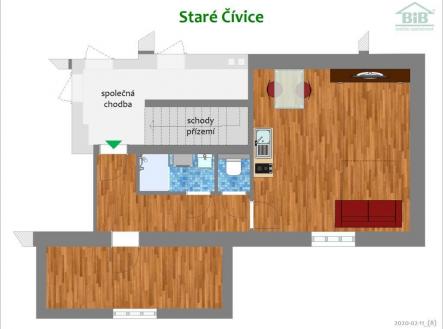 Pronájem bytu, 2+kk, 43 m²