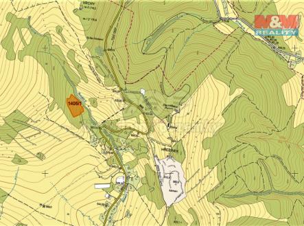 mapka | Prodej - pozemek, les, 13 585 m²