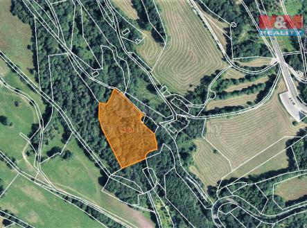 mapka | Prodej - pozemek, les, 13 585 m²