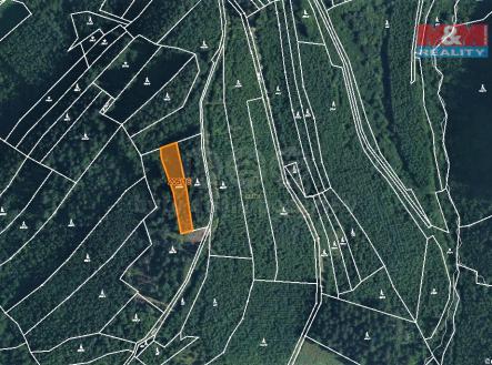 mapka | Prodej - pozemek, les, 1 205 m²