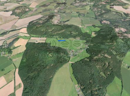 3D mapa 2 b.jpg | Prodej - pozemek, trvalý travní porost, 3 841 m²