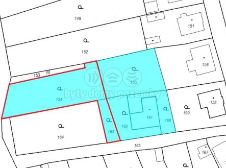 Katastrální mapa | Prodej - pozemek, zahrada, 905 m²