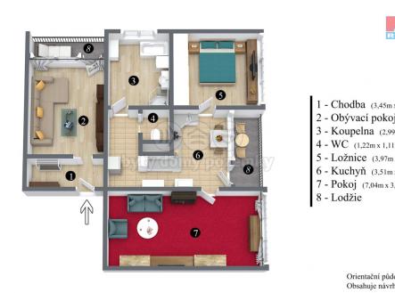 Prodej bytu, 3+1, 82 m²