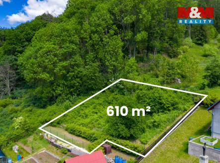 Pohled na pozemek | Prodej - pozemek, zahrada, 610 m²