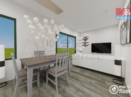  Vizualizace Obývací pokoj + KK | Prodej - dům/vila, 94 m²