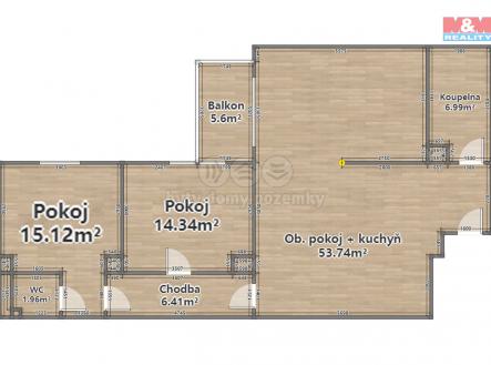 Rozměry.jpg | Prodej bytu, 3+1, 93 m²