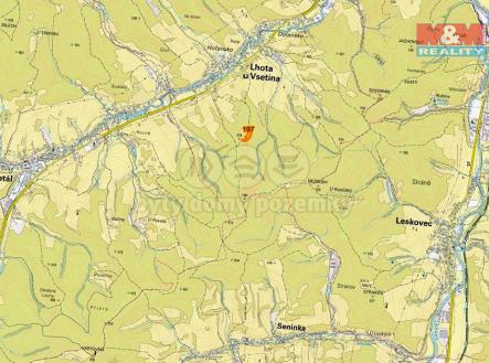 mapka | Prodej - pozemek, les, 8 758 m²