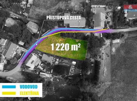 Sítě + přístup | Prodej - pozemek, zahrada, 1 220 m²