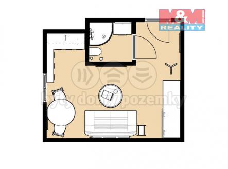 Půdorys | Prodej bytu, 1+kk, 25 m²