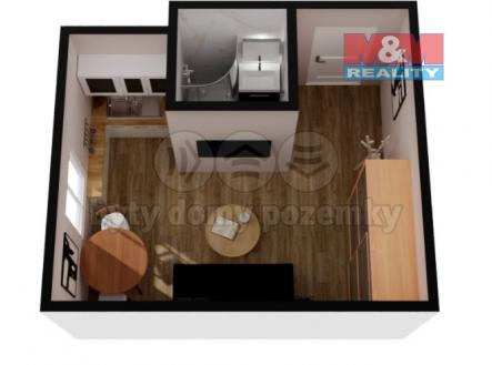 Půdorys 3D.png | Prodej bytu, 1+kk, 25 m²