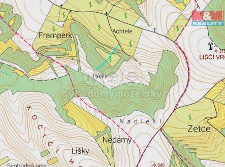 mapka | Prodej - pozemek, les, 553 m²