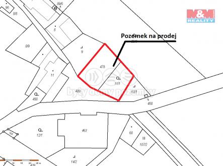 Katastrální mapa | Prodej - pozemek pro bydlení, 594 m²