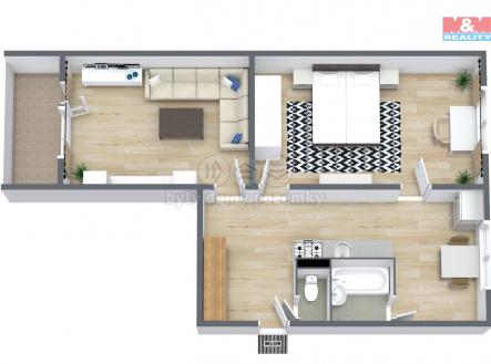 3D-FloorPlan.jpg | Prodej bytu, 2+1, 61 m²