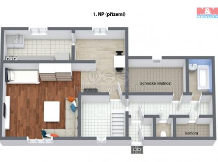 3D-FloorPlan-1NP.jpg | Prodej - dům/vila, 130 m²
