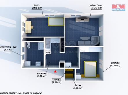 Prodej bytu, 3+kk, 53 m²