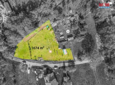 vyznačení z plochou.jpg | Prodej - pozemek, zahrada, 1 674 m²