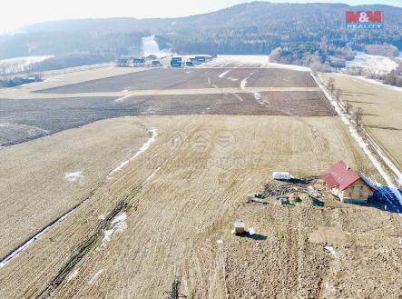 pohled z dronu na pozemek | Prodej - pozemek pro bydlení, 1 000 m²