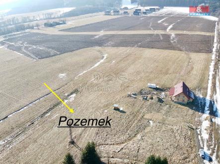 pohled z dronu na pozemek | Prodej - pozemek pro bydlení, 1 000 m²