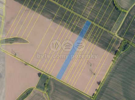 Katastrální mapa ortofoto.png | Prodej - pozemek, zemědělská půda, 10 740 m²
