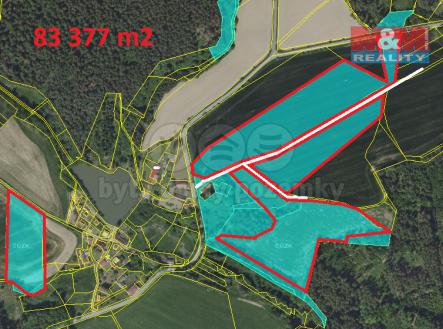 mapka Hostkovice pole fin.png | Prodej - pozemek, zemědělská půda, 83 377 m²