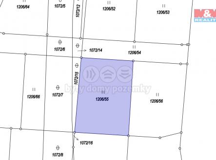 Katastrální mapa | Prodej - pozemek pro bydlení, 1 072 m²