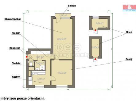 Pronájem bytu, 2+1, 60 m²