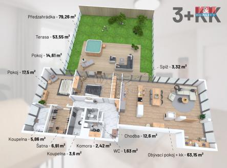 Prodej bytu, 3+kk, 144 m²