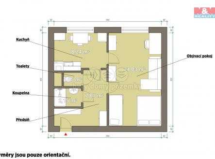 pudorys.jpg | Prodej bytu, 1+1, 42 m²