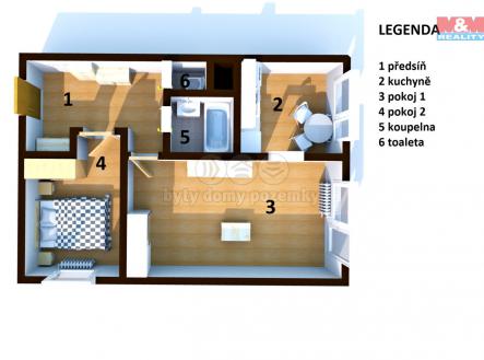 Pronájem bytu, 2+1, 47 m²