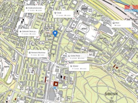 mapa okolí | Prodej bytu, 2+1, 59 m²