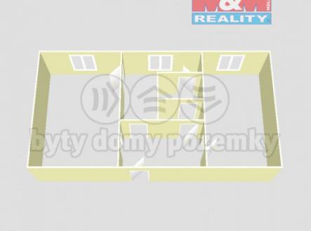 3 D půdorys | Prodej bytu, 2+1, 51 m²