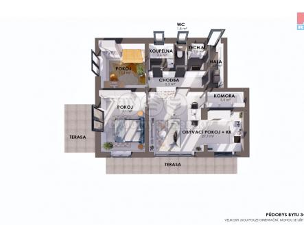 Typ 4.1Rozestavěná BJ 3+KK, ozn.č. 4.1 v 1 NP.jpg | Prodej bytu, 3+kk, 75 m²