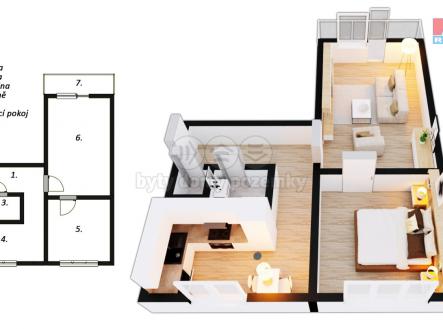 půdorys.jpg | Pronájem bytu, 2+1, 53 m²