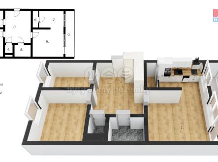 půdorys-.jpg | Prodej bytu, 3+1, 82 m²