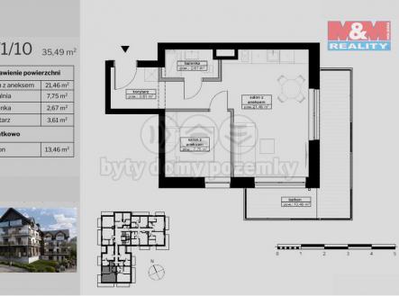 půdorys A_1_10 35+13.jpg | Prodej bytu, 2+kk, 35 m²