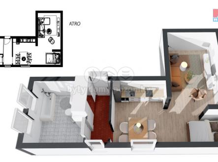 pudorys.jpg | Pronájem bytu, 1+kk, 38 m²