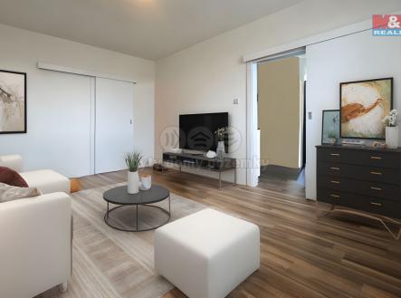 Vizualizace obývacího pokoje | Prodej bytu, 2+1, 55 m²