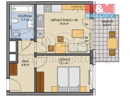 KL_2NP-203-B3_Nad_Krocínkou.png | Prodej bytu, 2+kk, 50 m²